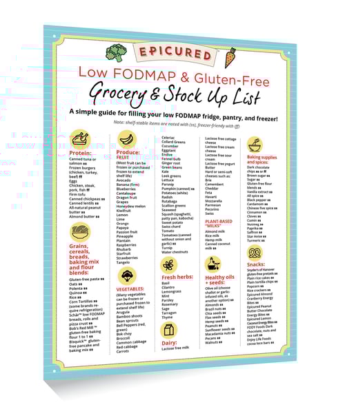 low fodmap gluten free grocery stock up list